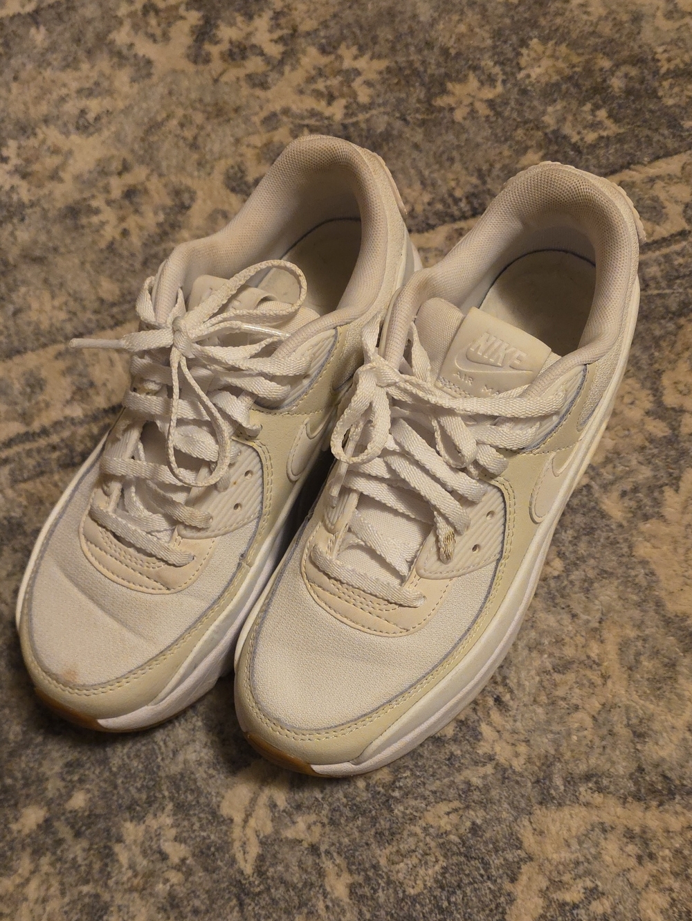 Nike Cream and White Low-Top Sneakers